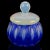 Mid-Century Modern Vintage Seguso Murano Sapphire Blue Fiery Opal White Italian Art Glass Vanity Jar Powder Box For Sale - Image 3 of 7