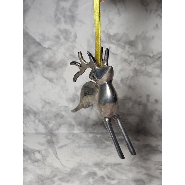 Chrome Vintage Chrome Reindeer Ornaments For Sale - Image 8 of 12