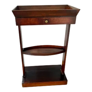 1900s Two Tier Continental Mahogany One Drawer Side Table