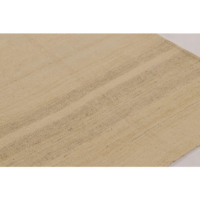 Rug & Kilim’s Modern Rez Flatweave Runner Kilim in Beige Textural Stripes For Sale In New York - Image 6 of 9