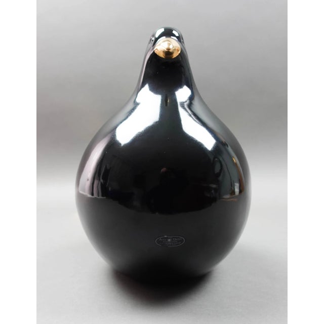 Mid 20th Century Augusto Dazzi Collection Chalfonte St. Giles Italian Black & Gold Ceramic Bird For Sale - Image 5 of 9