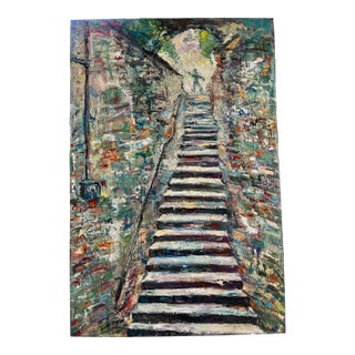 "The Staircase", Abstract Oil Painting For Sale