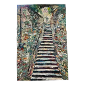"The Staircase", Abstract Oil Painting