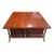 Quartersawn Oak Top Coffee Table With Iron Base and Four Wicker Baskets For Sale