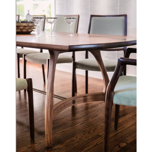 Mid-Century Modern Sculptural Mid-Century Walnut Dining Table For Sale - Image 3 of 4