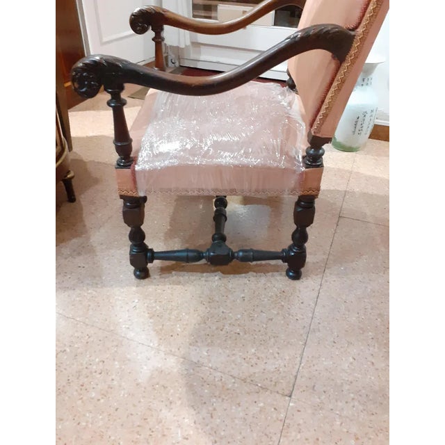 Louis XV Italian Walnut Armchair For Sale - Image 4 of 11