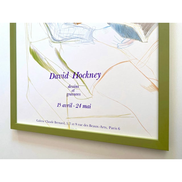 David Hockney Vintage 1975 Lithograph Print Framed Paris Exhibition Poster " Jacques De Bascher De Beaumarchais " 1973 For Sale - Image 12 of 13