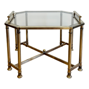 Vintage Smoked Glass and Brass Table