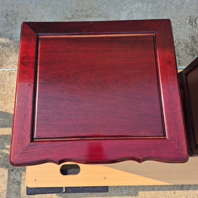 Wood Vintage Petite Mahogany French Provincial Night Stands End Tables, a Pair For Sale - Image 7 of 14