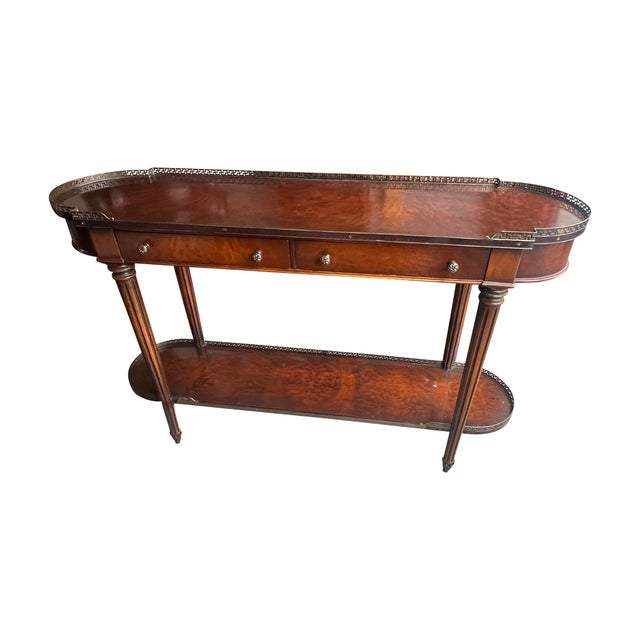 French Late 20th Century Oval Console Gallery Top Theo Alexander Style For Sale - Image 3 of 16