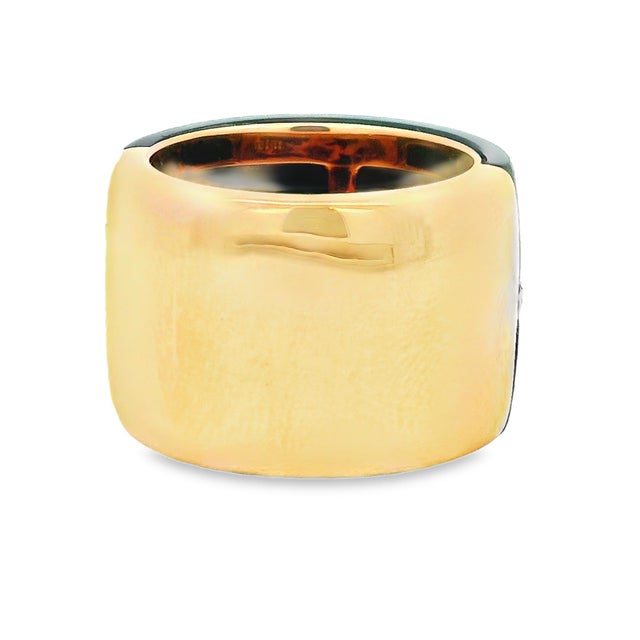 1990s Italian Black Agate & Diamond Ring in 18k Rose Gold, Size 7 For Sale In Miami - Image 6 of 11