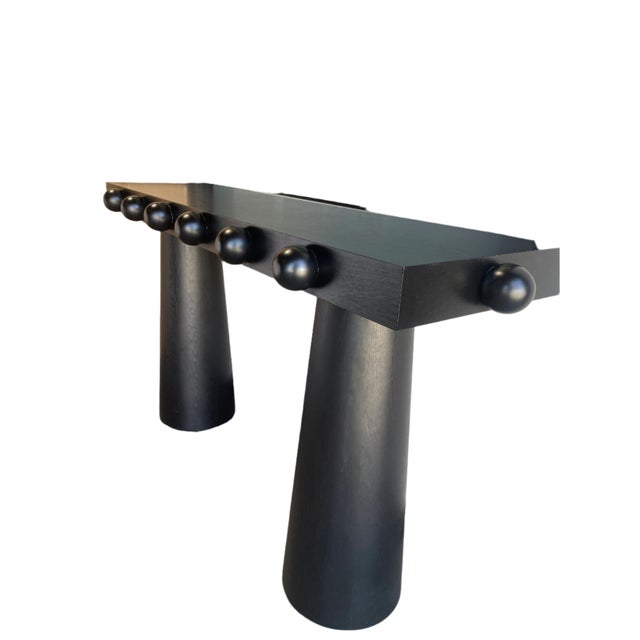 2020s Dot Modern Black Console Table With Sculptural Ball Design For Sale - Image 5 of 5