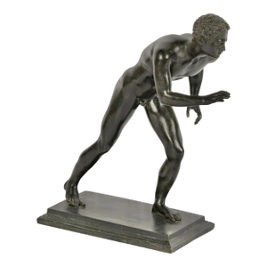 19th Century Bronze of the Runner of Herculaneum with Panama Pacific Expo Label