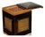 Wooden Tea Caddy Box With Woven Bamboo Panels and Sliding Lid For Sale