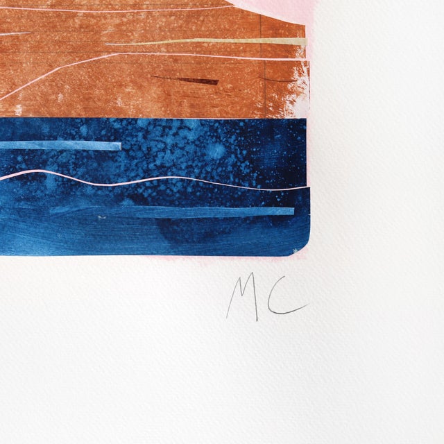 2020s A Pink Sky - Abstract Colorful Urban Collage Mixed Media Art on Paper Original Artwork by Maria C Bernhardsson For Sale - Image 5 of 6