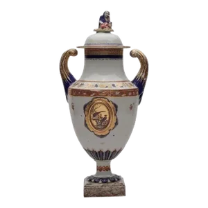 18th Century Chinese Export Porcelain Handled Urn