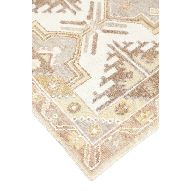 Early 21st Century Handmade Modern Turkish Oushak Runner in Tan & Gray 4'2" X 10'8" For Sale In Houston - Image 6 of 11