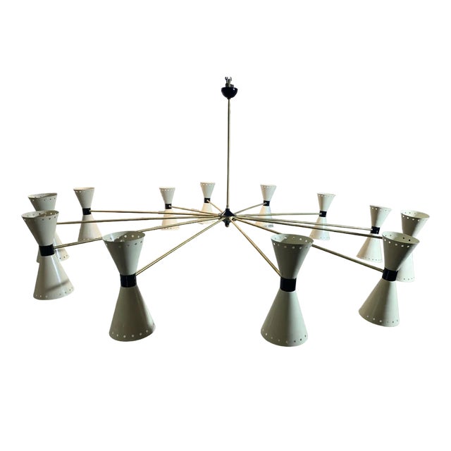 Brass Chandelier from Stilnovo For Sale