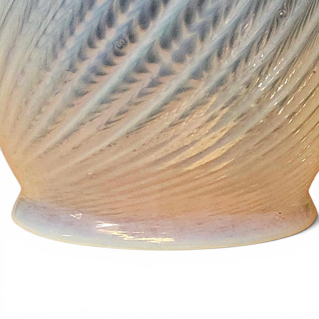 Antique Opalescent Uranium Glass Bullet Swirl Pendant Light Shade 9" For Sale - Image 10 of 10