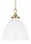 Chapman & Myers by Visual Comfort Studio Wellfleet Medium Dome Pendant, Matte White & Burnished Brass For Sale - Image 4 of 6
