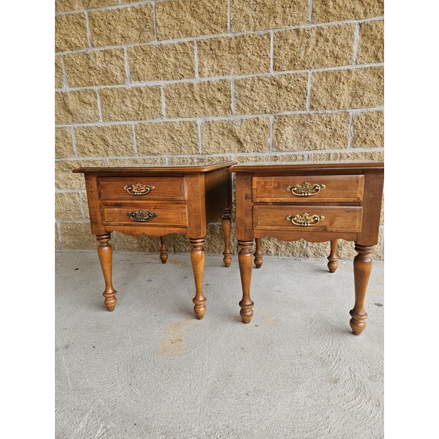 Tan Vintage Sterlingworth Colonial Revival End Tables (Pair) For Sale - Image 8 of 10