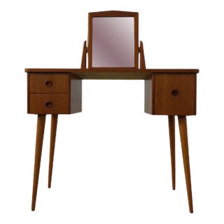 Danish Teak Dressing Table with Mirror, 1960s For Sale