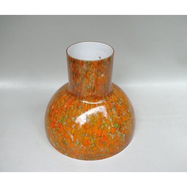 Glass Ceiling Light in Flamed Orange, Green, Black, Beige by Peill & Putzler, 1970s For Sale - Image 7 of 17