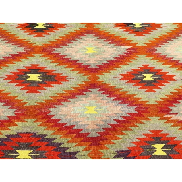 1960s Vintage Handmade Kilim Rug - 67" X 118" For Sale - Image 4 of 12