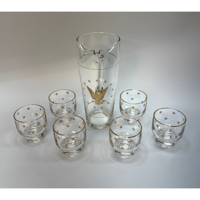 Metal Vintage Bicentenial Barware Set - Set of 7 For Sale - Image 7 of 10