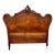 Antique French Carved & Shaped Walnut Full Size Headboard For Sale