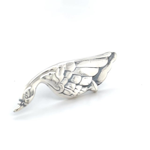 1990s 1990s Tiffany & Co Goose Brooch Sterling Silver Estate For Sale - Image 5 of 8