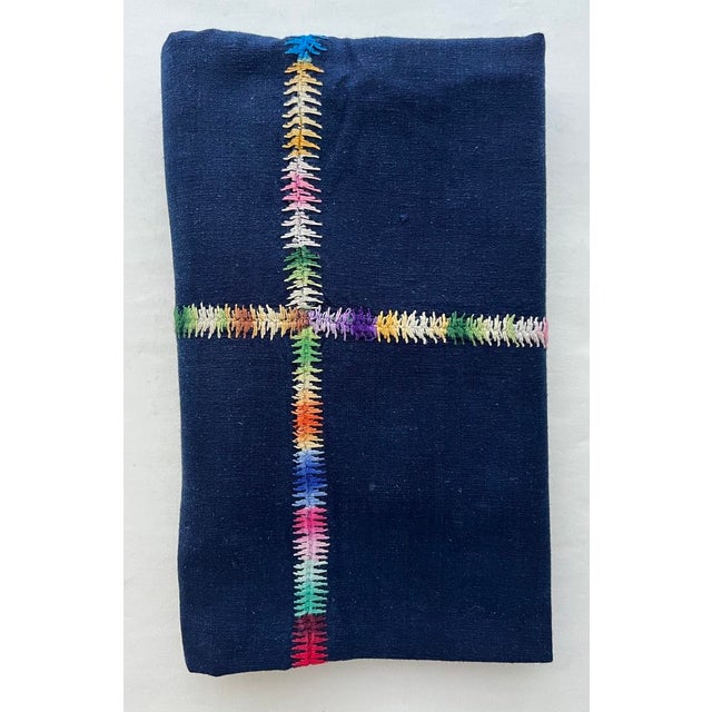 Vintage Indigo Cotton Corte Textile Purchased in Guatemala in late 1990’s around Lake Atitlan. Guatemalan indigo textile...