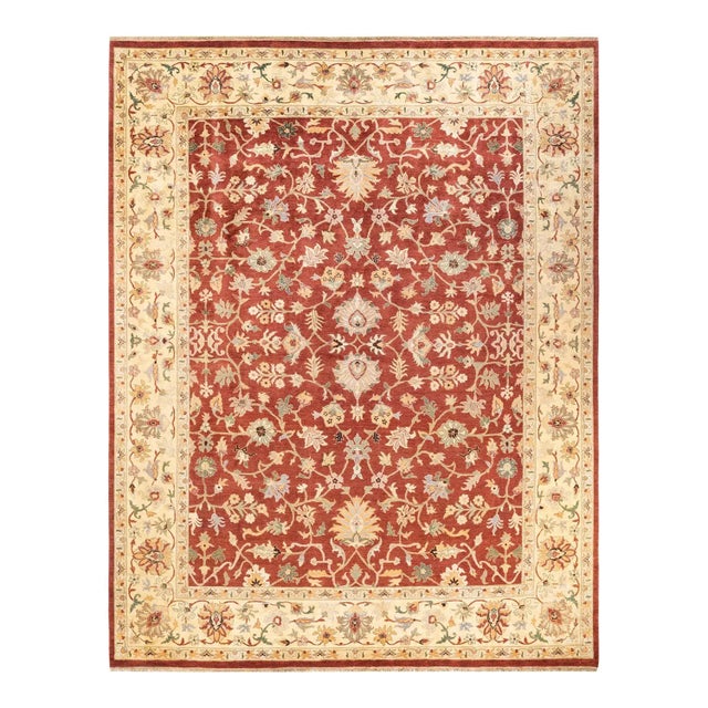 Red Mogul, One-of-a-Kind Hand-Knotted Area Rug in Red, 9' 3" x 11' 10" For Sale - Image 8 of 8