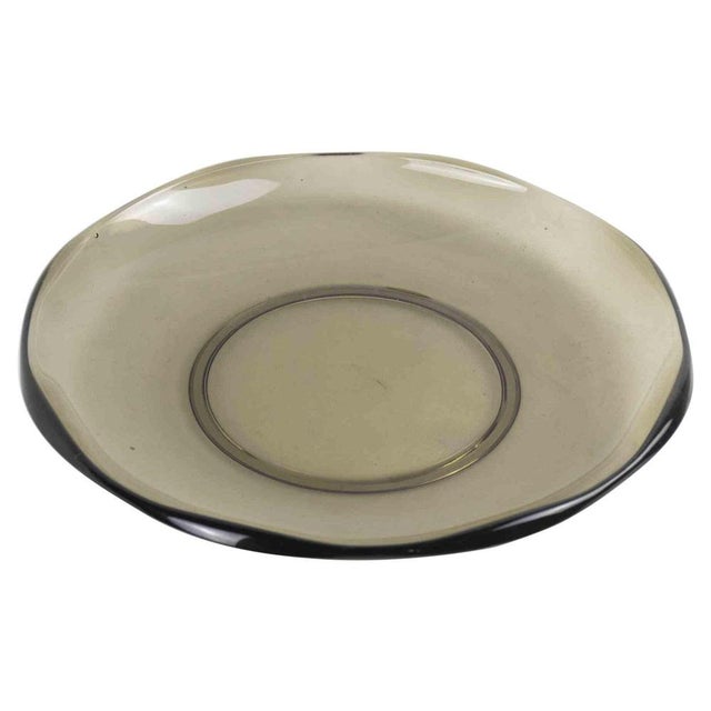1970s Smoked Glass Plate, Italy, 1970s For Sale - Image 5 of 5