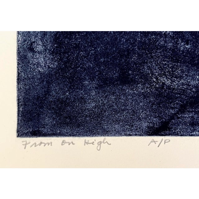 Printmaking Materials Original Vintage Abstract Etching by Sylvia T. Gavurin 1971 Artist Proof From on High 1976 For Sale - Image 7 of 8