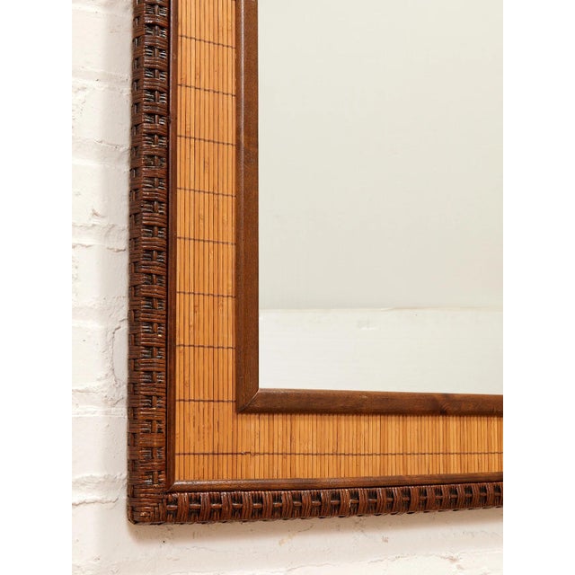 Brown Vintage Bamboo and Rattan Mirror For Sale - Image 8 of 12