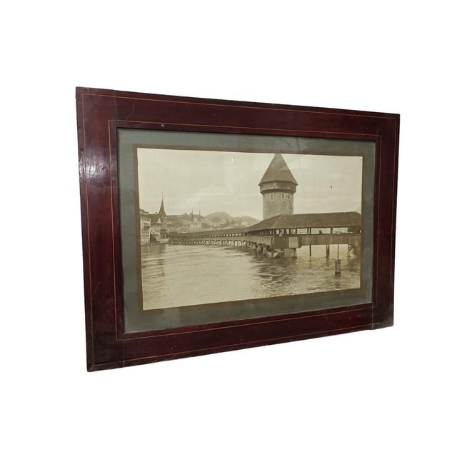 Kapellbrücke, Lucerne, Switzerland, 1900, Photograph, Framed For Sale - Image 6 of 9