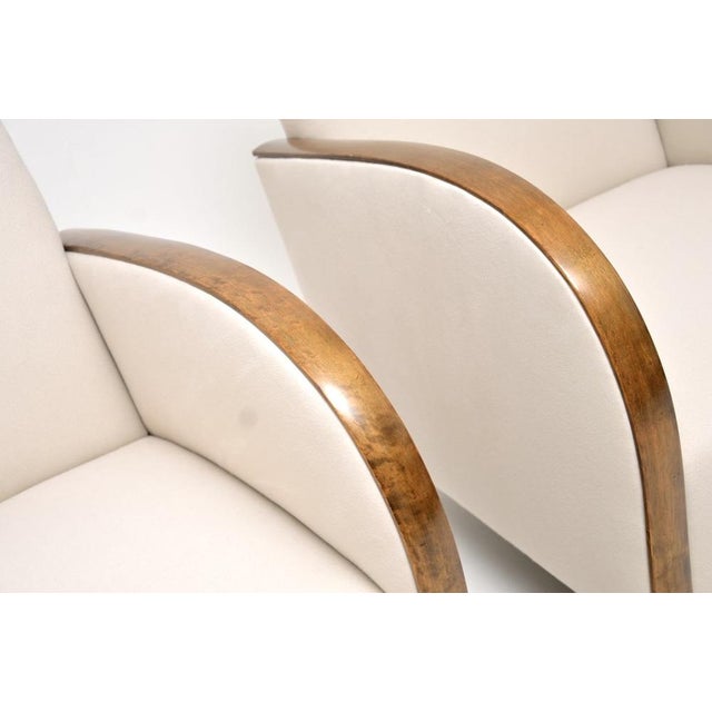 Brown Art Deco Swedish Armchairs in Satin Birch, 1930s, Set of 2 For Sale - Image 8 of 11