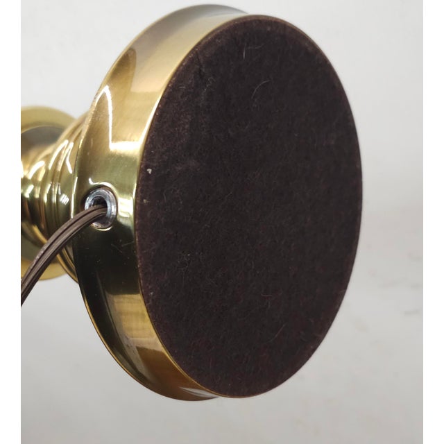 Mid 20th Century Stiffel Mid-Century Polished Solid Brass Colunm Table Lamp For Sale - Image 5 of 6