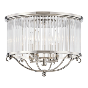 Mark D. Sikes 4 Light Glass No. 1 Semi Flush, Polished Nickel