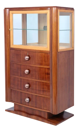 Art Deco Display Cabinet in Indian Rosewood, 1930s
