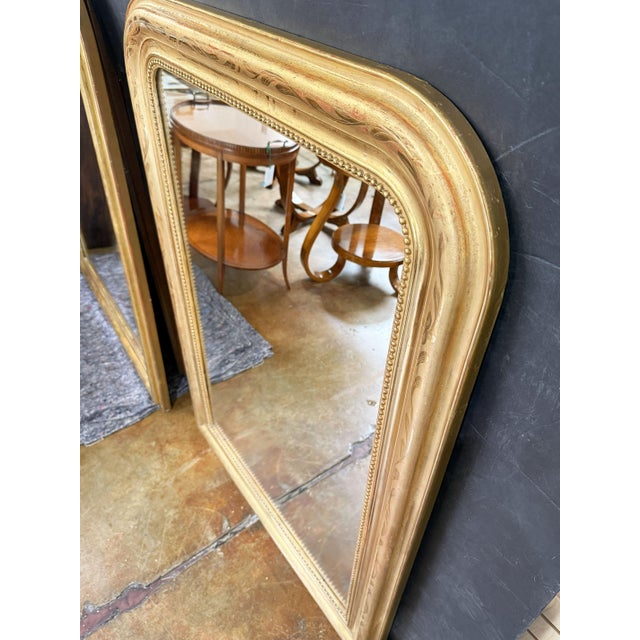 Goldenrod Louis Philippe Arch Top Gilt Mirror From France (H 48 1/4 X W 34) For Sale - Image 8 of 9