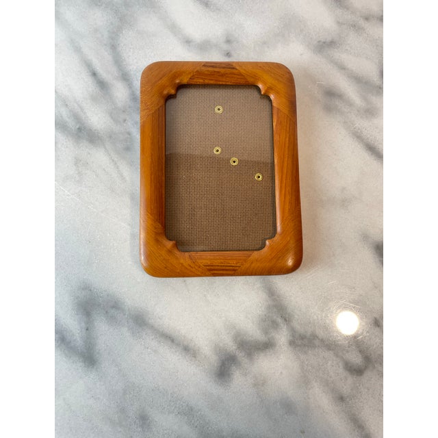Mid-Century Modern Mid-Century Modern Solid Teak Picture Frame Danish Modern Wall or Tabletop Display For Sale - Image 3 of 7
