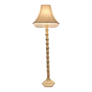 1970s White Palm Frond Serge Roche Style Floor Lamp
