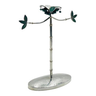 Rare Emilia Castillo Silver-Plated Malachite Jewelry Holder, Mexico, 1980s For Sale