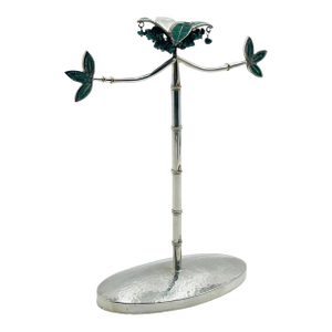 Rare Emilia Castillo Silver-Plated Malachite Jewelry Holder, Mexico, 1980s