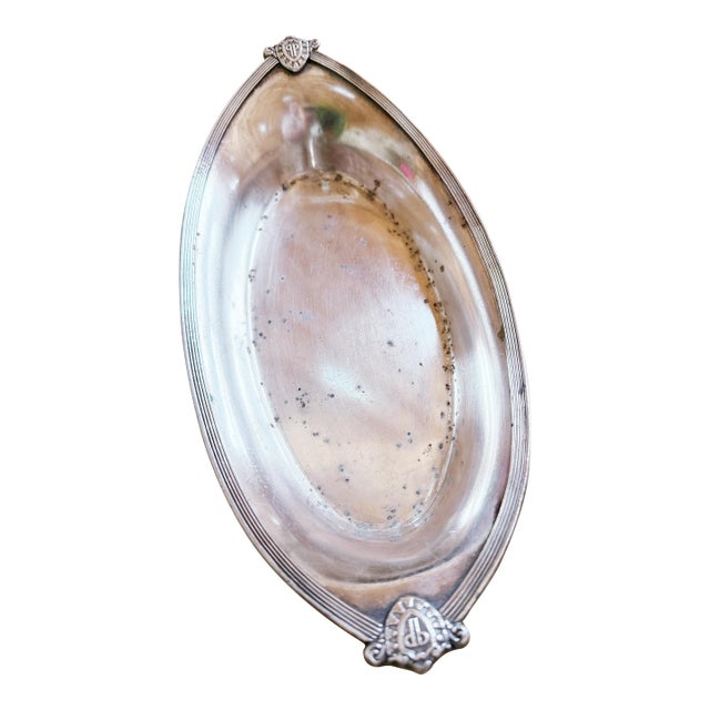 1942 Silver Plated Serving Basket From the Copley Plaza Hotel Boston For Sale