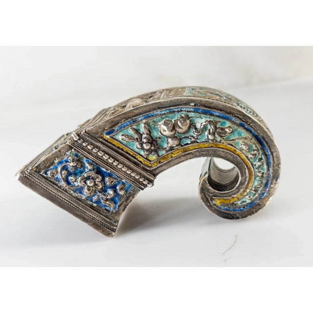 19th or 20th Century Chinese Silver Enameled Object For Sale - Image 13 of 13