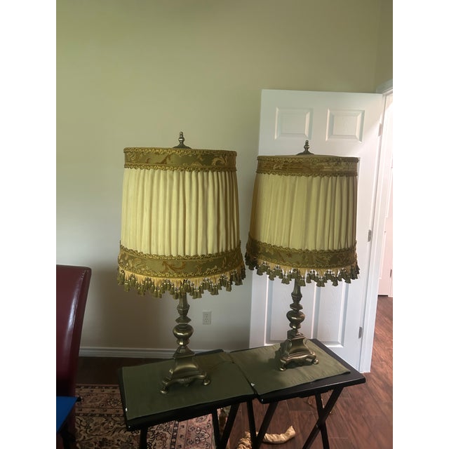 Antique Lamps With Lampshades - a Pair For Sale In Dallas - Image 6 of 6