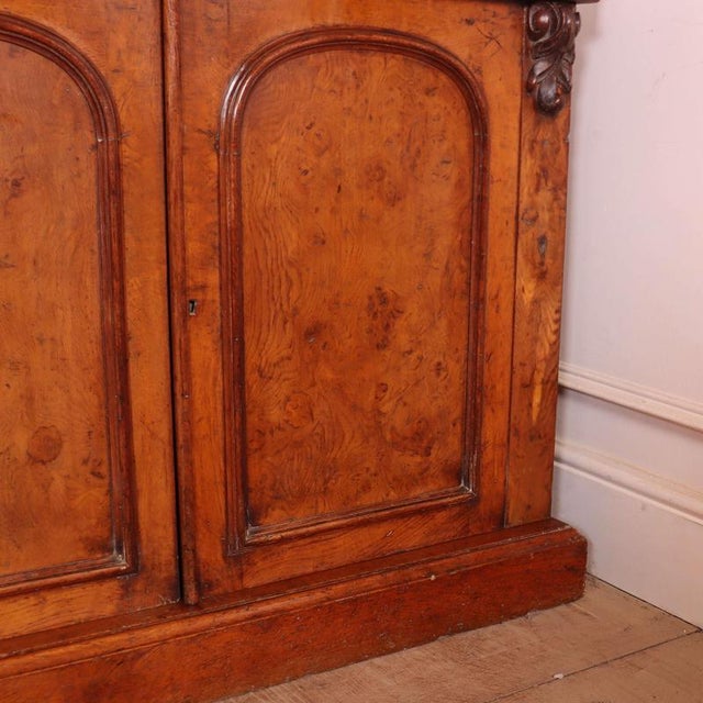 Brown English Burr Walnut Dresser Base For Sale - Image 8 of 16